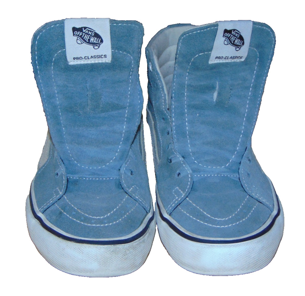 Vans Sk8-Hi Pro Classics Blue Suede Canvas Skateboard Shoes UltraCush Men 8
